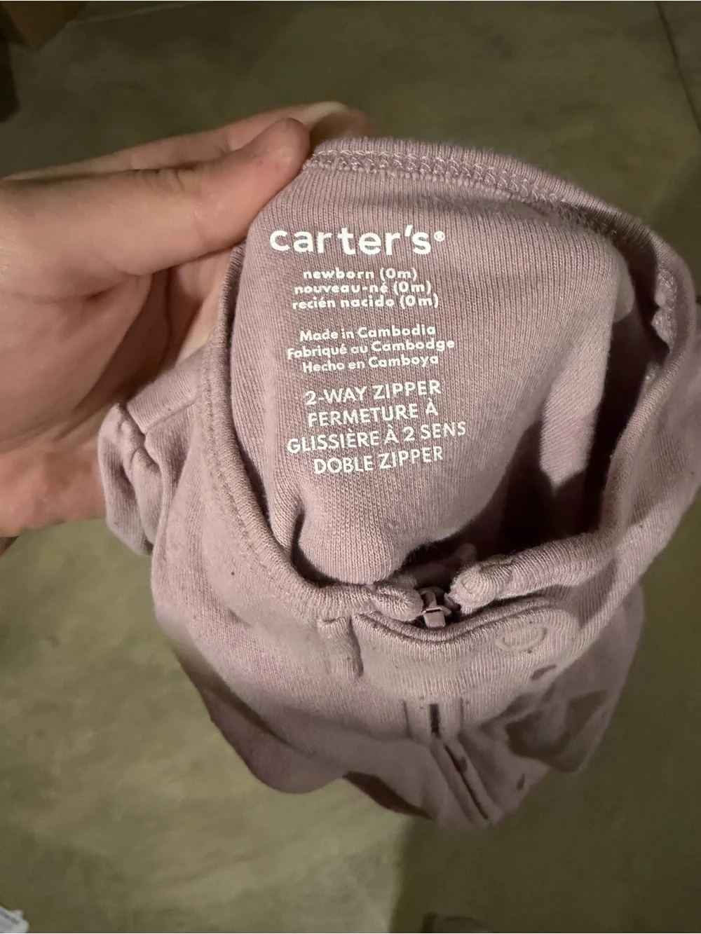 Carter's Light Pink Footed One-Piece with Heart Accents